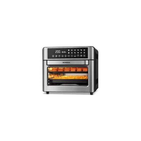 Fritadeira Air Fryer Forno Oven Digital 25L Mondial Preto/Inox 2000W